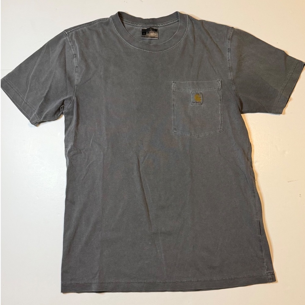 Carhartt Pocket T-Shirt Mens Small Charcoal Gray Relaxed Fit Short Sleeve Tee